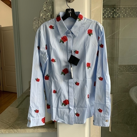 Versace rose-embroidered shirt - Picture 11 of 13